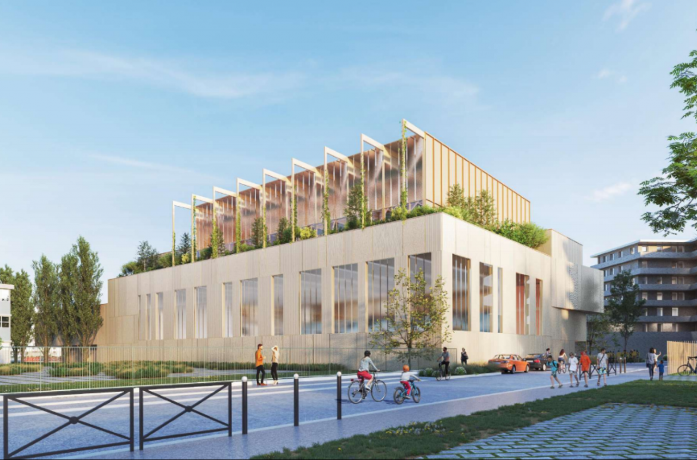 SADEV 94 -Ville de Bonneuil-sur-Marne - Perspective extérieure concours - Agence Engasser & Associés